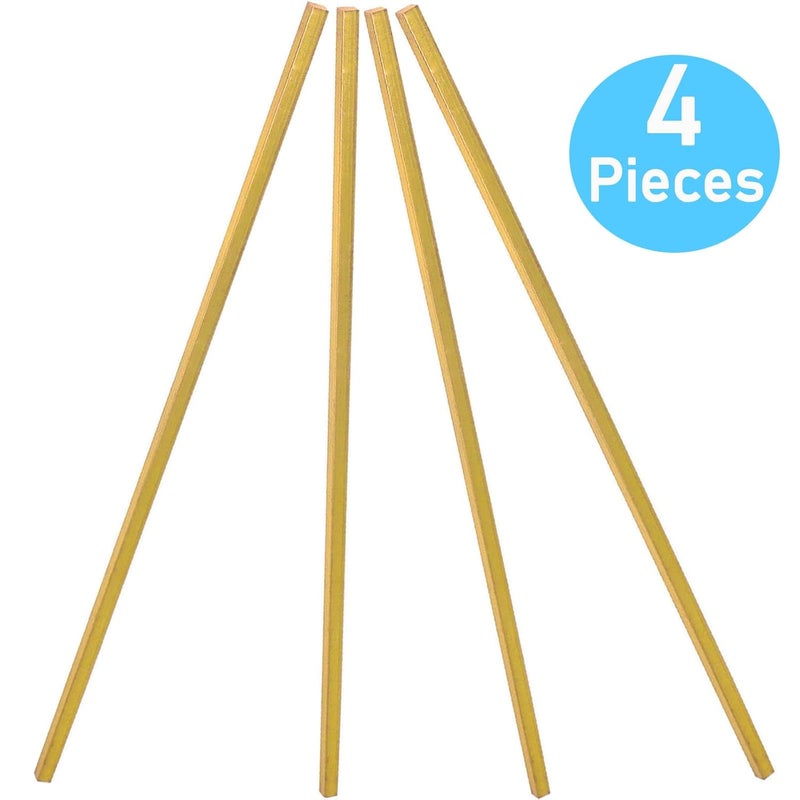 Tsmhisd شريط مربع نحاسي C360، 1/4" × 1/4" × 12" طول، سمك 6 مم × عرض 6 مم × طول 305 مم، شريط نحاسي مسطح، مخزون مسطح صلب، عبوة 4 - Image 4